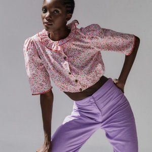 NWT TACH Clothing Bernarda Floral Shirt Blouse Top Size Medium